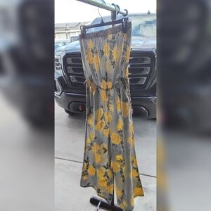 Striped Floral Wide-Leg Pants